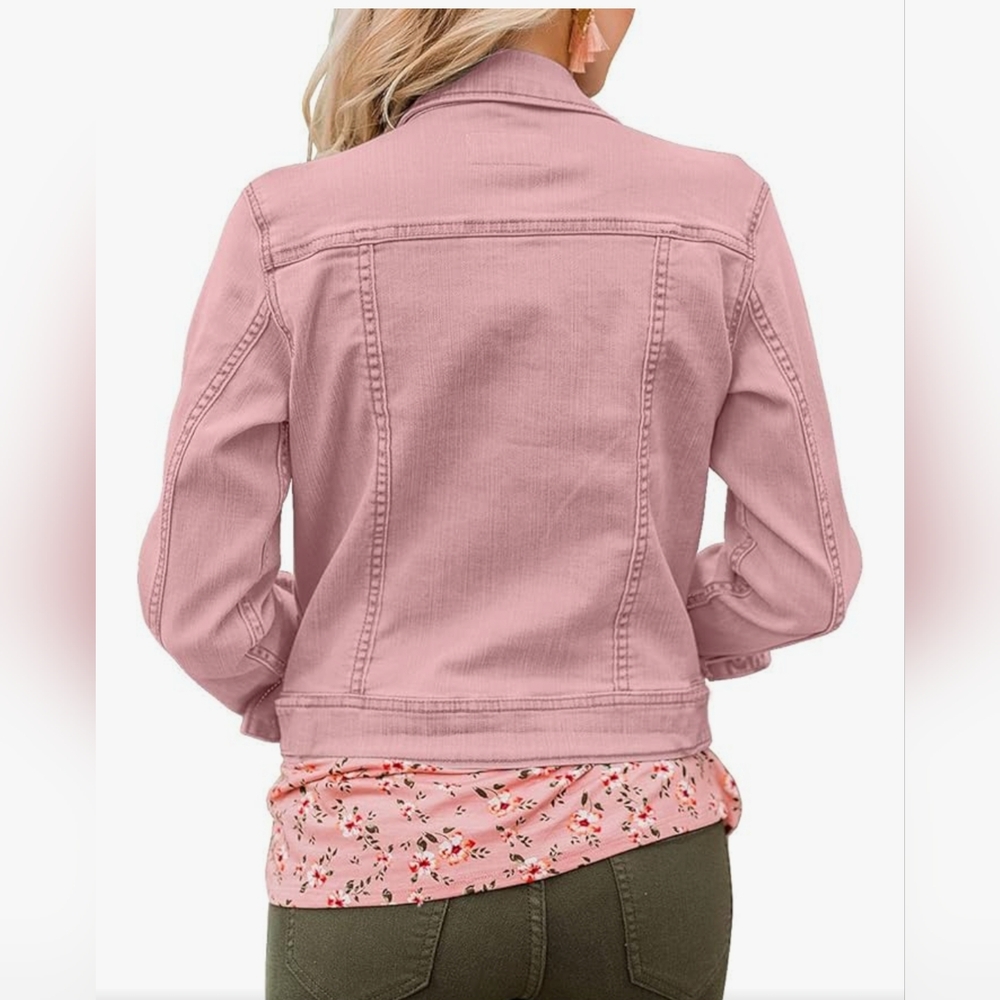 Pink Denim Jacket Size Medium - Picture 2 of 10